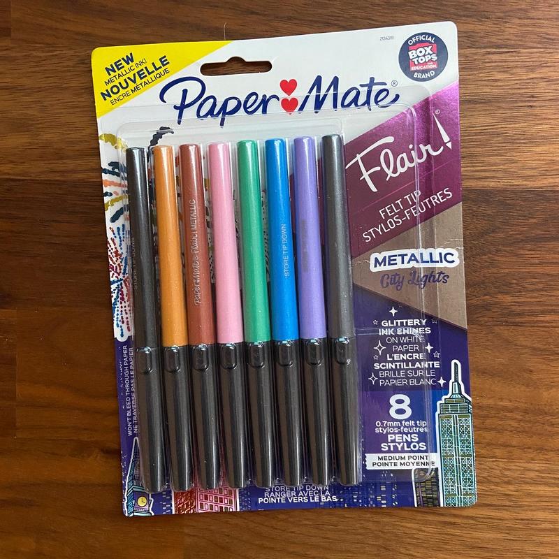 Paper Mate Flair Pens, Metallic Felt Tip Pens, City Lights, Glittery Ink  Shines on White Paper, Assorted Colors, 16 Count - Yahoo Shopping