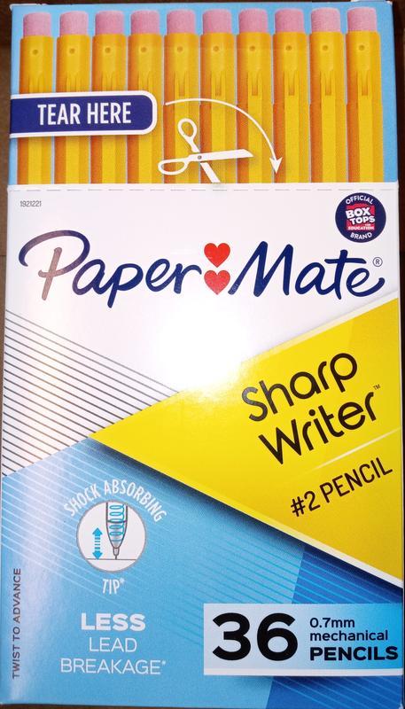Yellow 1921221 36 Count 0.7mm HB Number 2 Paper Mate SharpWriter Mechanical Pencils 