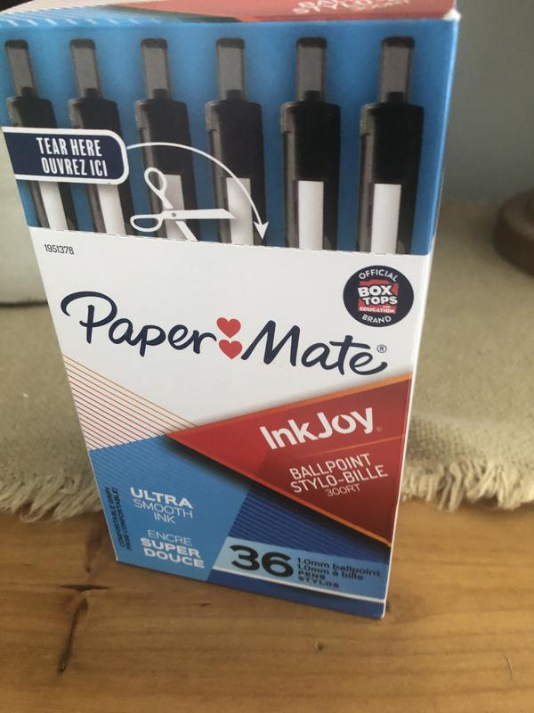 Paper Mate stylo bille rétractable InkJoy 300 RT | pointe moyenne 1 mm |  bleu | lot de 12