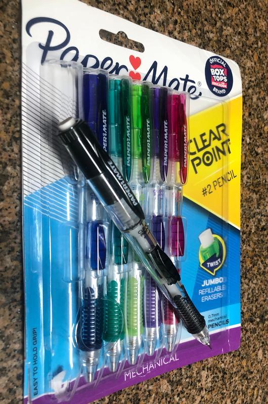 Paper Mate Clearpoint Color Lead and Eraser Mechanical Pencil Refills  Medium Point 0.7mm Assorted Colors 6-Count