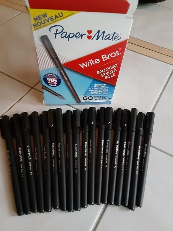 Paper Mate Write Bros Ballpoint Stick Pen, Black Ink with Black Barrel, 1mm  Medium Point - 8 Pack (2140570)