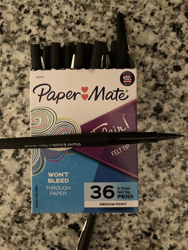 Paper Mate Flair Felt Tip Pens, Medium Point (0.7mm), Black, 2 Count