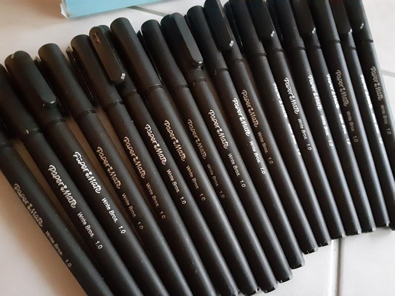 24 Pens Paper Mate Write Bros. Medium Point Black Ink Ballpoint Pen