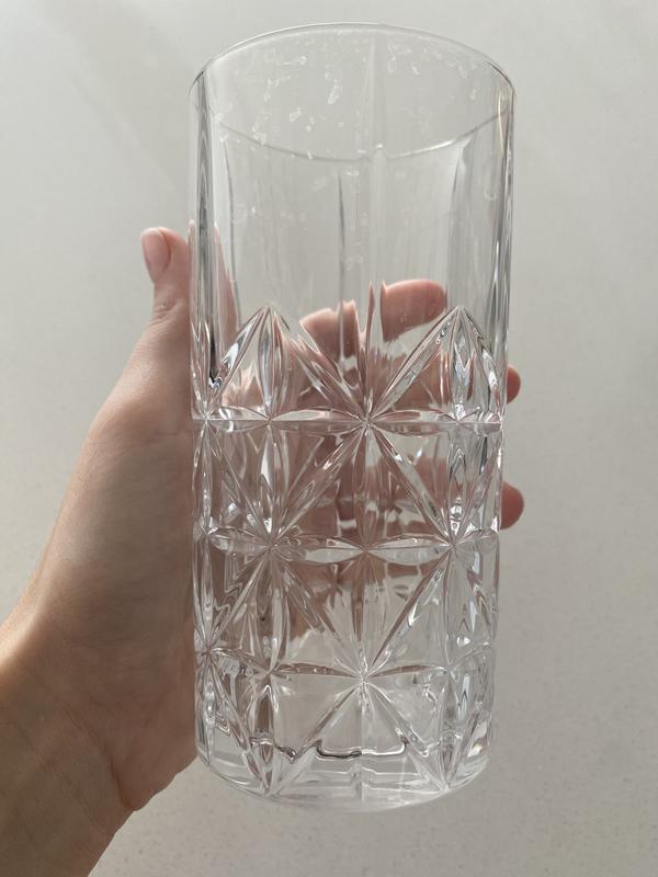 Set de 4 vasos de cristal de 36 cl, P4, pack, juego de vasos para agua,  bebidas, cerveza, licores, 8,9 x 8,5 cm, lig