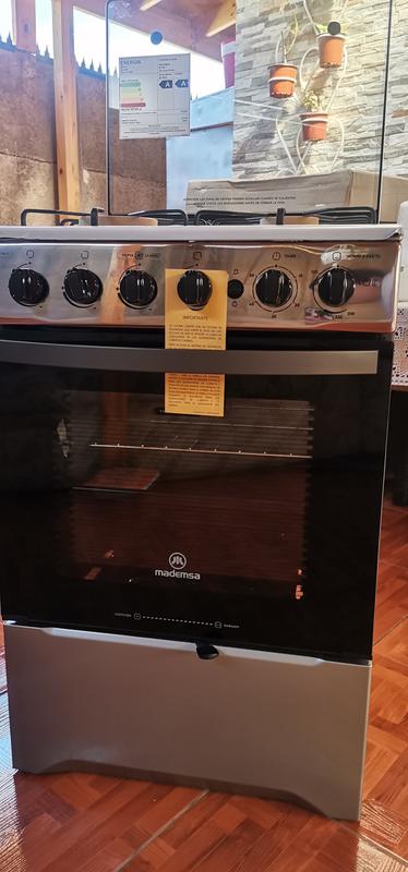 Cocina A Gas Mademsa 4 Platos Inox Con Triple Llama y Grill M795T - Mademsa