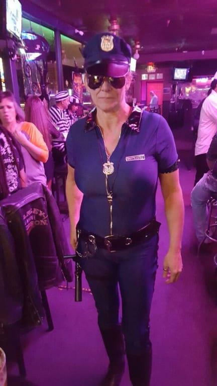 Women's Cop Police Officer Blue Jumpsuit with Gloves Halloween Costume ...