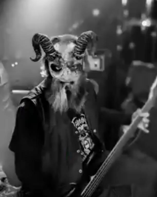 Ram Devil Horned Half Face Mask, Black/White, One Size, Wearable