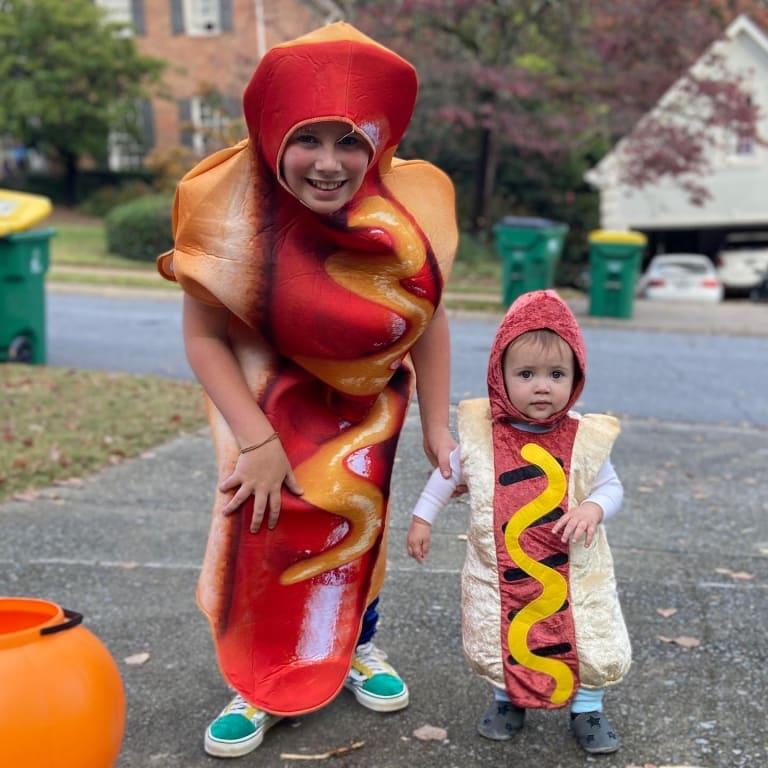 Infant Hot Dog Brown Jumpsuit with Hood Halloween Costume, Assorted Sizes