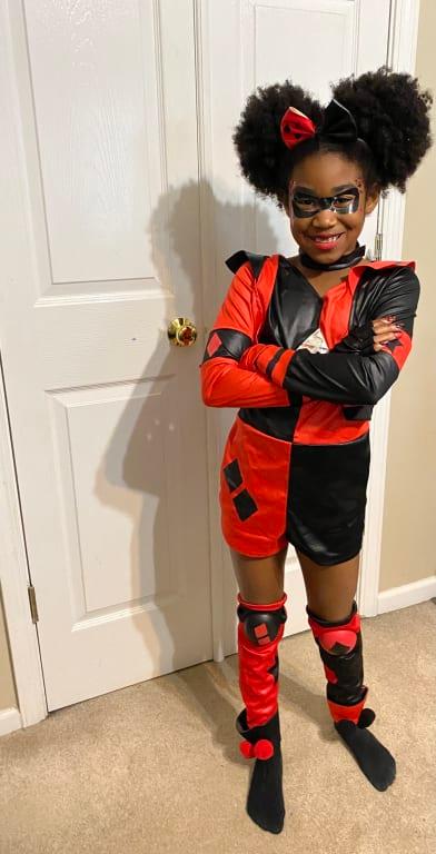 Kids' DC Birds of Prey Harley Quinn Red/Black Jumpsuit with