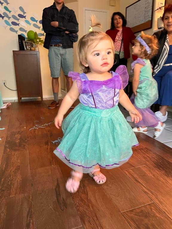 Infant Disney The Little Mermaid Ariel Blue Purple Princess Dress with Headband Halloween Costume 12 24M Party City