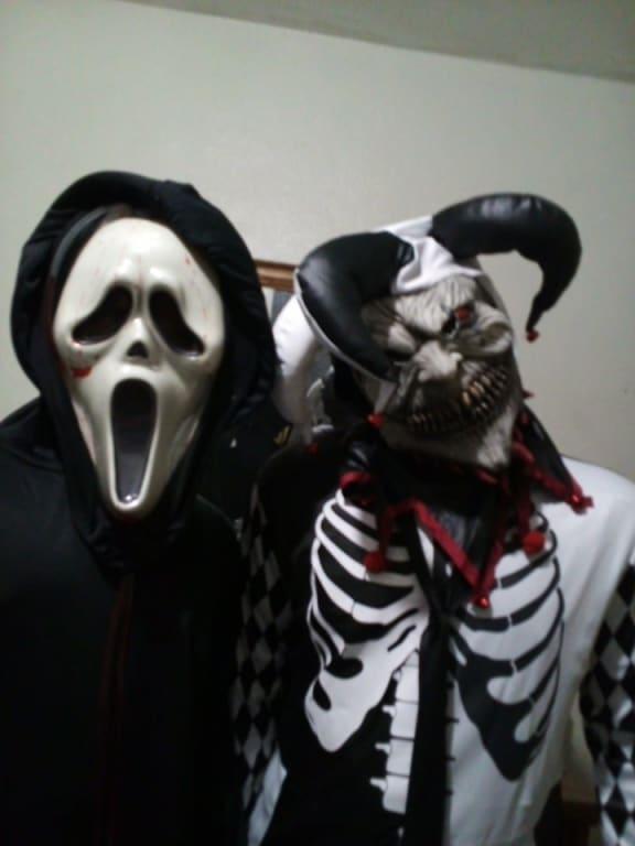 Kids' Sinister Jester Black/White Jumpsuit with Mask Halloween Costume ...