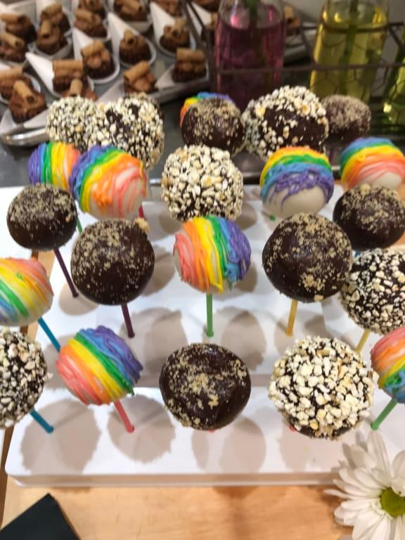 Cookie dough covered lollipops