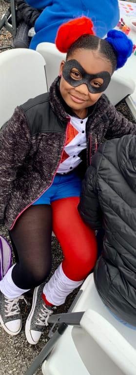 Miss Harley Quinn making her debut in a Michigan Trunk or Treat festival