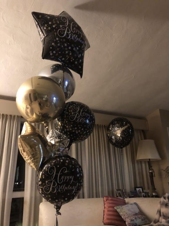 Sparkling Celebration Happy Birthday Star Orbz Satin Foil Balloon