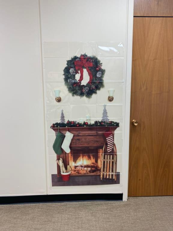 Scene setter on white wall