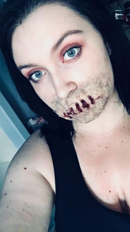 Zombie mouth results, using the liquid latex, some scab blood, and more :)