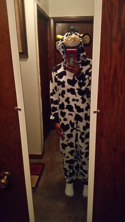 Adult Zipster Cow One-Piece Costume