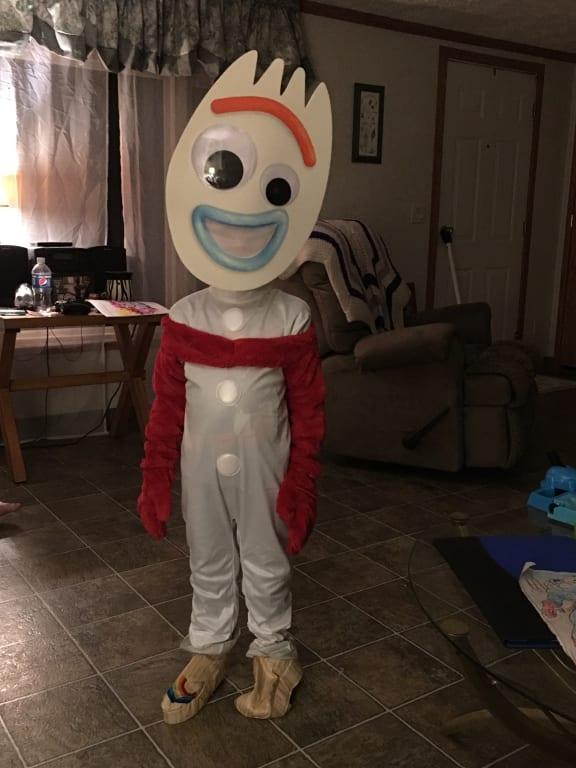 Toddler Kids Disney Pixar Toy Story Forky White Jumpsuit with