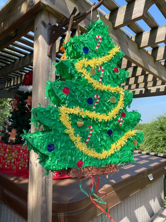 Had each guest pull a string until it opened