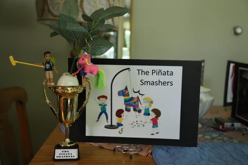 There are always at least (2) pinatas at our reunion. This year the seniors broke open treats like aspercream, etc.