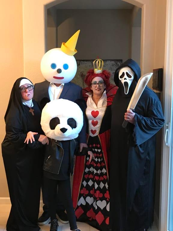 Costume is the far right (knife not included).