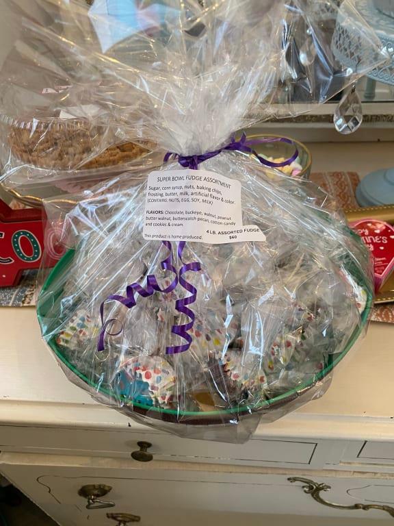 Super bowl fudge gift basket