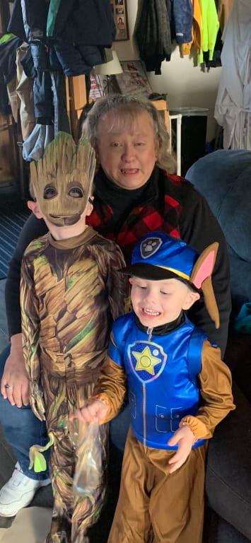 Auntie Rosemary with Groot & Bear Paw