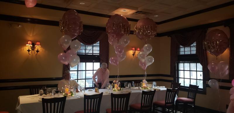 Guest Dinner Table with Oh Baby! Centerpieces.