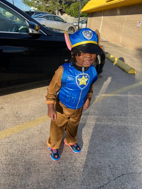 He loves his costume!