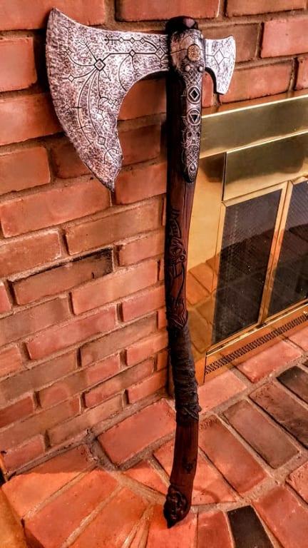 Is it a wooden handled battle axe, or a cleverly designed and executed prop?