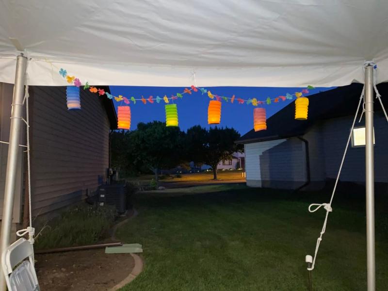 Lanterns at night with tea lights