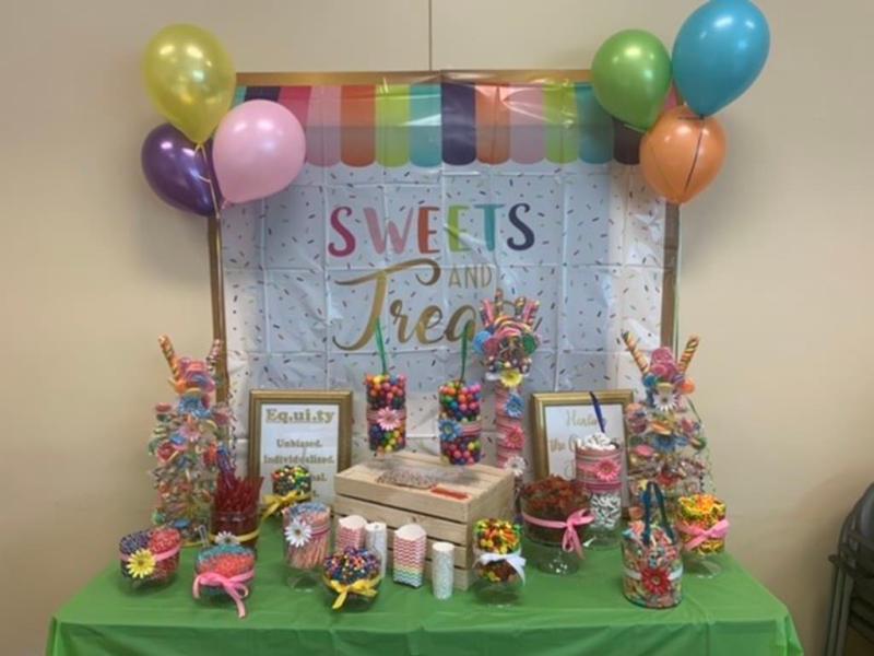 The containers and candy purchased from Party City made our Candy a huge success!!!