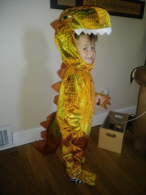 Kids Pterosaur Costume Dinosaur Jumpsuit Helmet 2Pcs Suit for Halloween Carnival (3-10 Years) main image 1