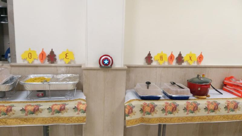 One table cloth, cut in half