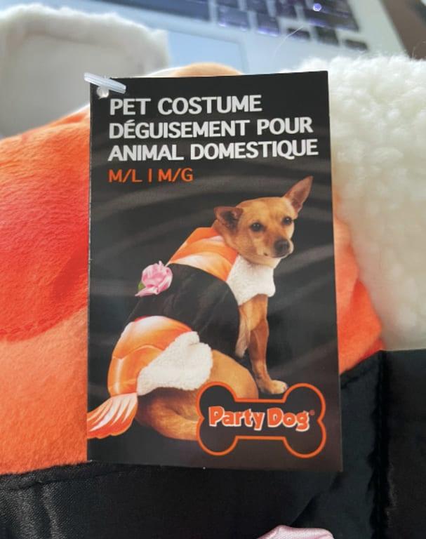 Sushi Halloween Pet Costume Orange XS S Party City
