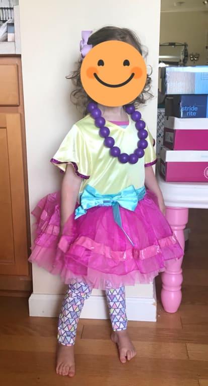 She's still a bit too small to wear the leggings that came with it.