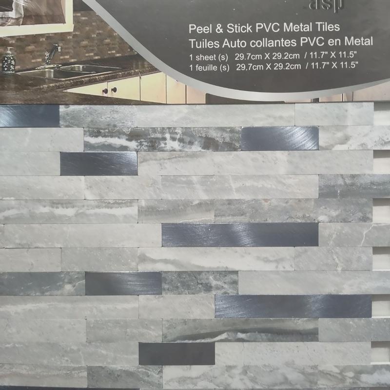 Murella Peel & Stick DIY Backsplash Wall Tile, Pearl/Silver
