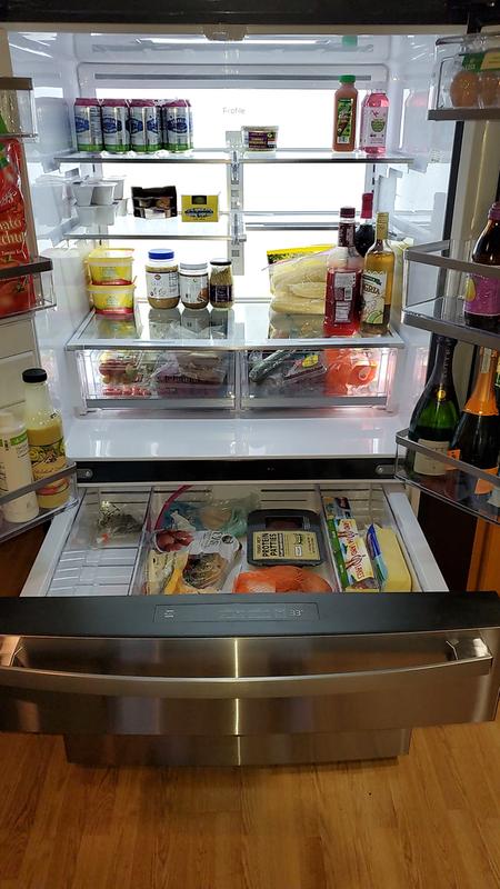 Ge Profile 36 27 6 Cu Ft French Door Refrigerator Fingerprint Resistant Stainless Pcrichard Com Pvd28bynfs
