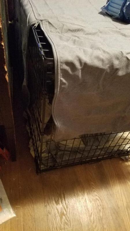 EveryYay Happy Place Grey Blackout Dog Crate Cover, 19" L X 12.5" W X 14" H