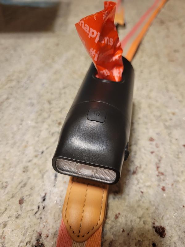 Reddy Dog Waste Bag Dispenser & Flashlight, Small Black