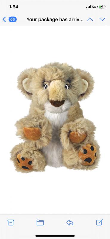 KONG Comfort Kiddos Lion Toy XS Play Quiet Squeaker