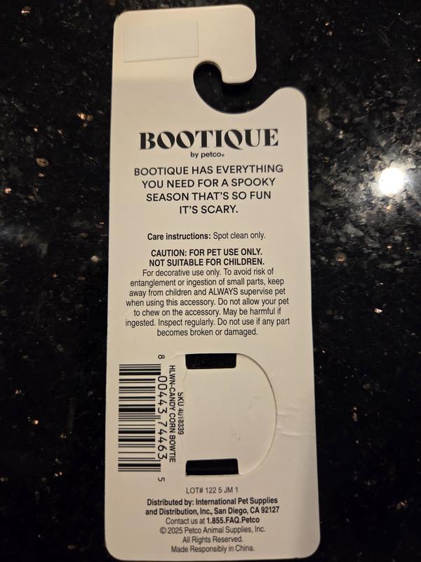 Rear of package
