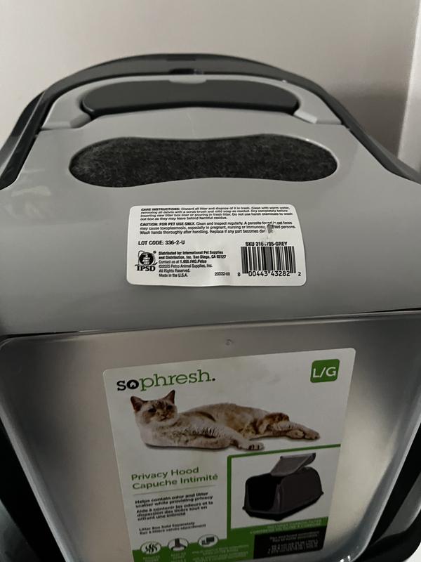So Phresh Grey Flip Top Cat Litter Box Hood, 19.75" L X 14.75" W X 15.3
