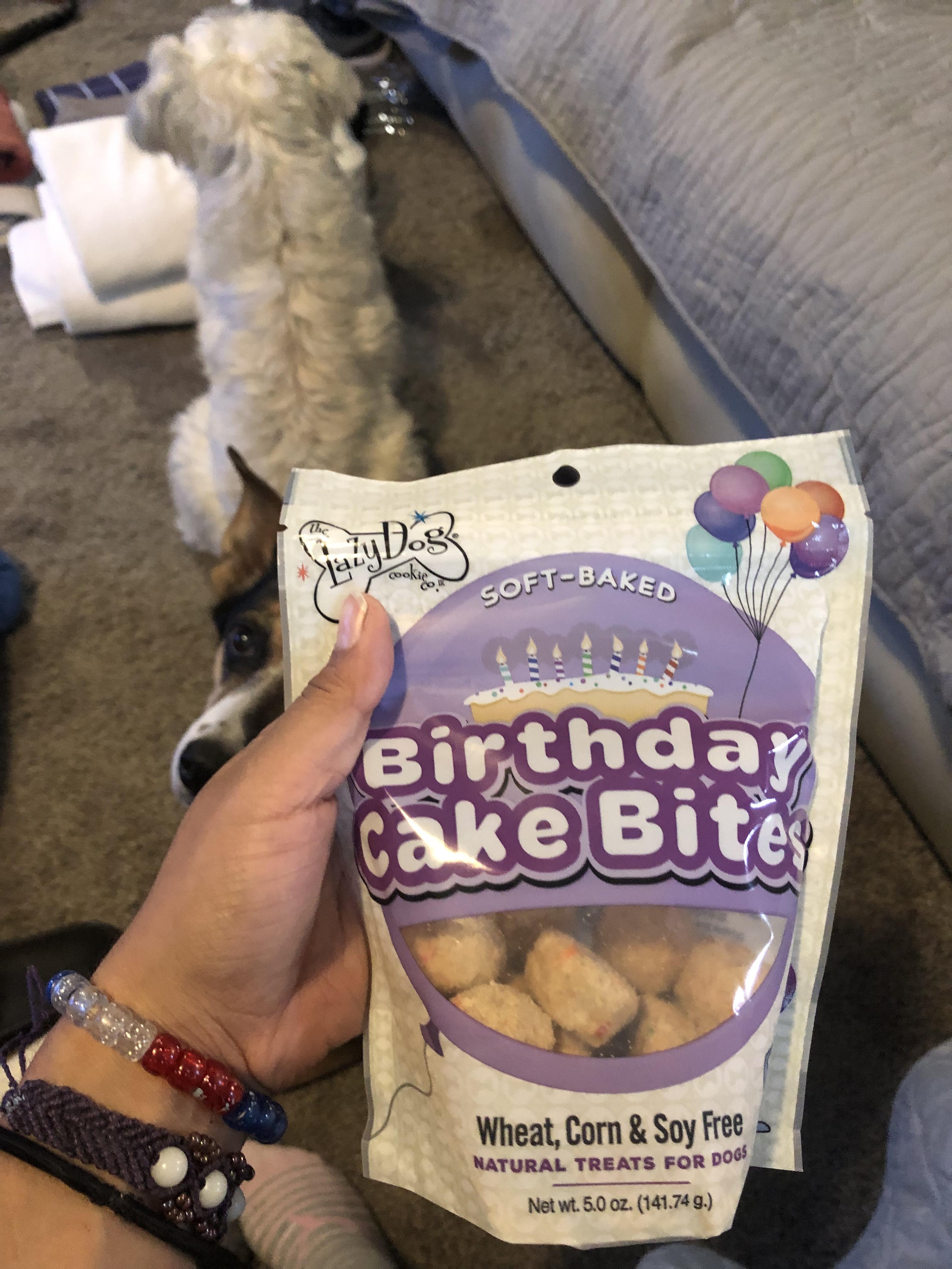 The Lazy Dog Cookie Co. Birthday Cake Bites Vanilla with Confetti Sprinkles Soft Baked Dog Treats 5 oz. Petco