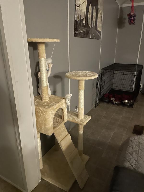 Go Pet Club 51" Economical Cat Tree with Sisal Scratching Posts, Grey