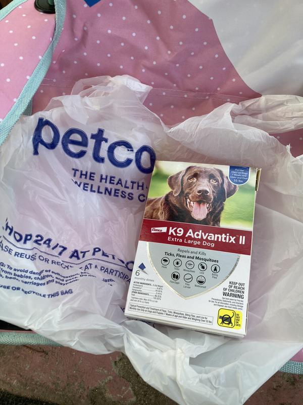 K9 Advantix II Vet Recommended Flea Tick Mosquito Treatment Prevention for X Large Dogs Count of 6 Petco