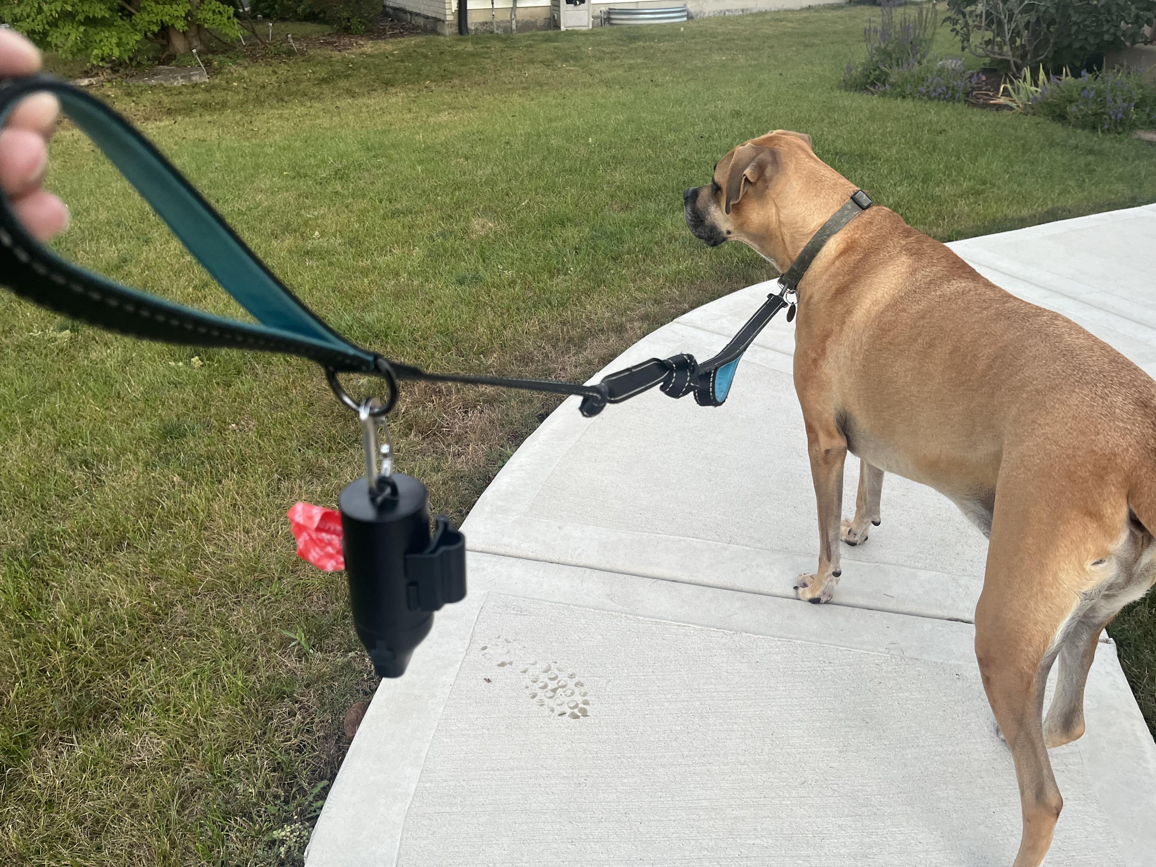 LED Dog Poop Bag Dispenser Clip-On With Flashlight 15 Bags