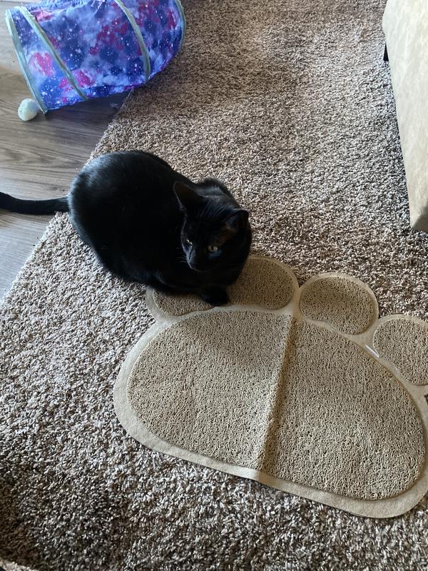 Paw Print Rubber Kitty Litter Mat