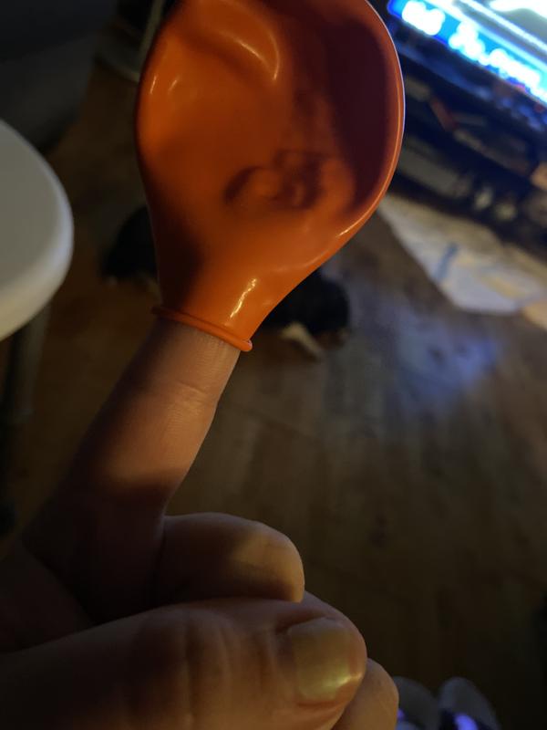 Too tight for her paw. Fits on one finger but squeezes two fingers