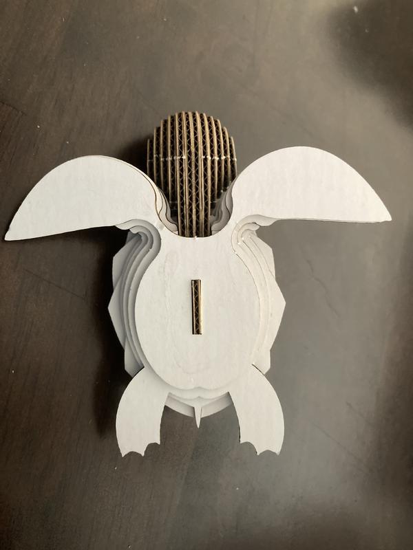 Underside of the finished turtle